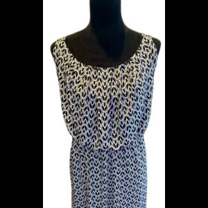 Lane Bryant Maxi Dress Size 18 to 20 Sleeveless Black & White + Stretch Comfy
